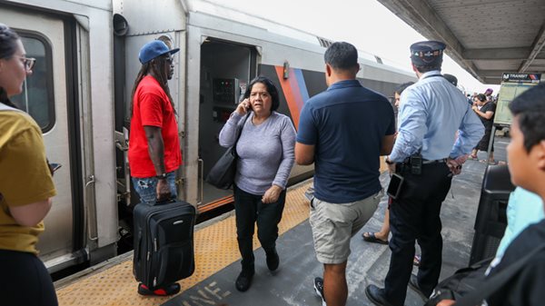 commuting by train in Asbury Park
