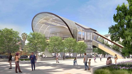 Rendering of Los Angeles gondola station
