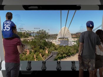 Rendering of interior view of Dodger Stadium gondola approaching station