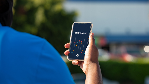 Metro Micro app on mobile phone